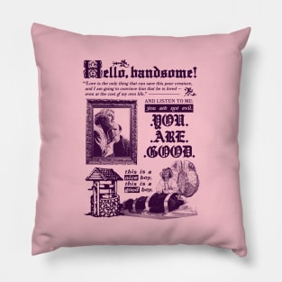 Hello, Handsome! Purple Pillow