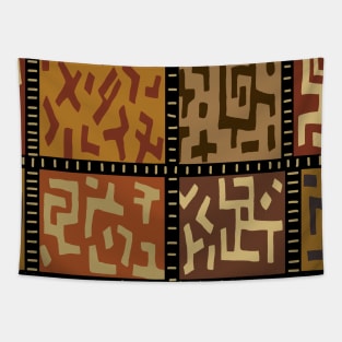 African Tribal BaKuba Folk Art Tapestry