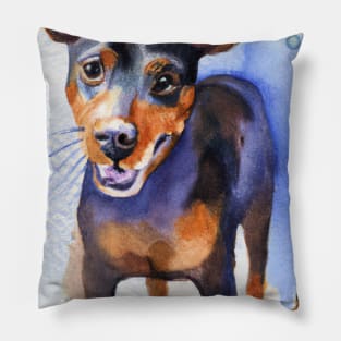 Miniature Pinscher Watercolor - Dog Lovers Pillow