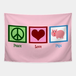 Peace Love Pigs Tapestry