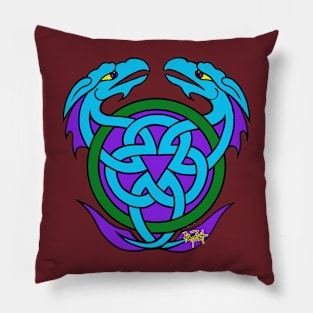 Double Dragons Brothers in Arms Pillow