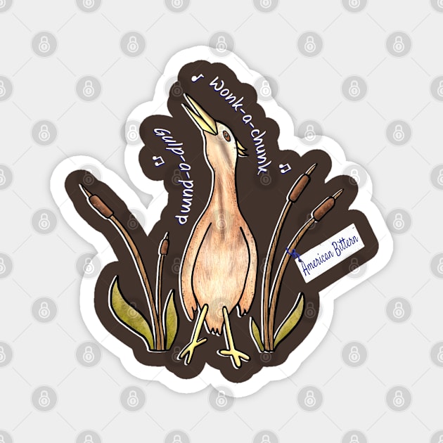 American Bittern Singing Magnet by DragonpupLees