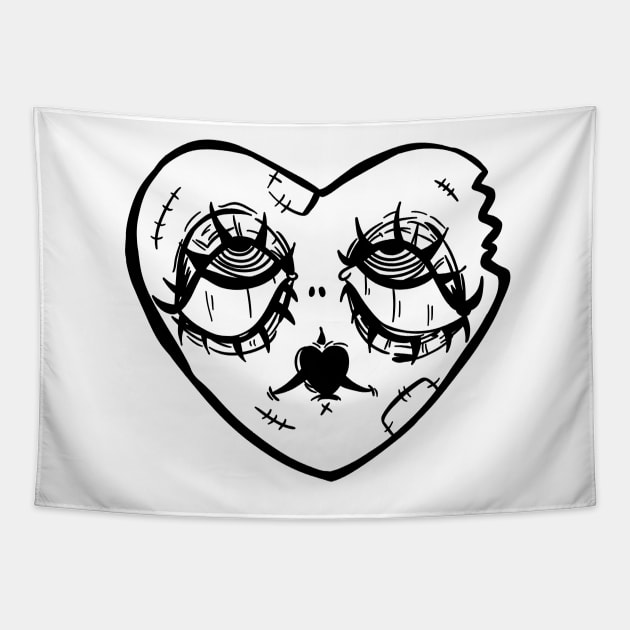 heart with droppy eyes Tapestry by saraholiveira06