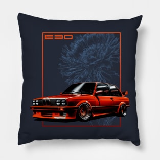 E30 Red-Orange Pillow