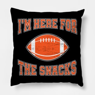 I'm Here For The Snacks: Funny American Football Pillow