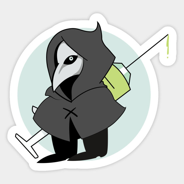 Scp 049 Syringe Plague Doctor Injection Cute Monster Scp 049 Sticker Teepublic