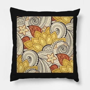 Paisley Print with Vintage Floral Motifs Pillow