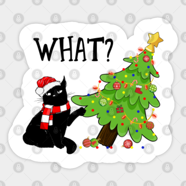 black cat xmas tree