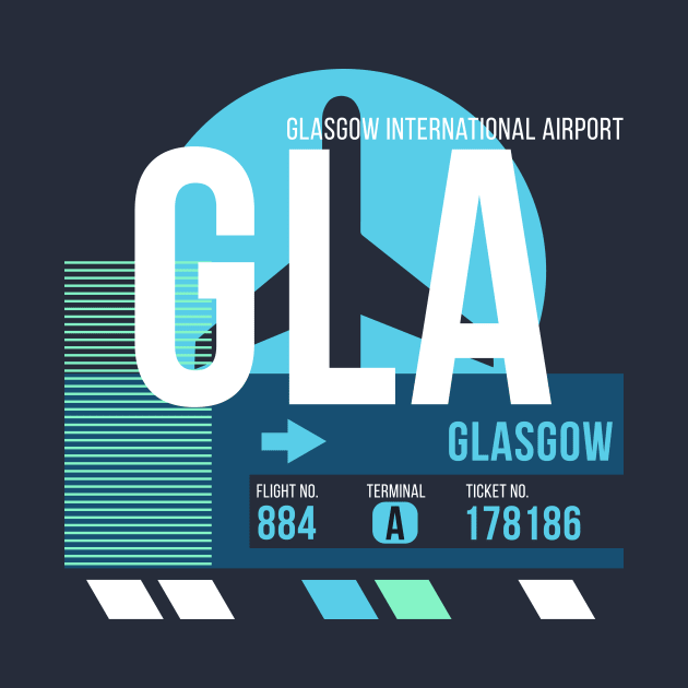 Glasgow (GLA) Airport // Sunset Baggage Tag by Now Boarding