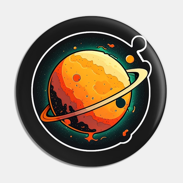 Ringed Planet Sticker Pin by Walford-Designs