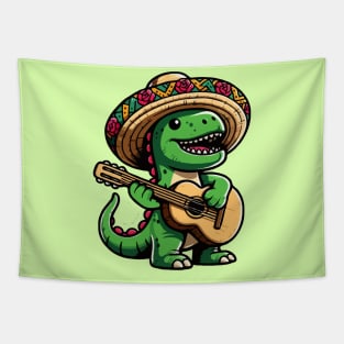 Cinco De Mayo Dinosaur Playing Guitar Tapestry