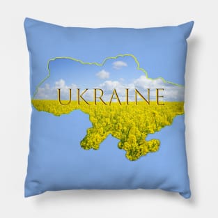 Ukrainian map with national colors. Pillow