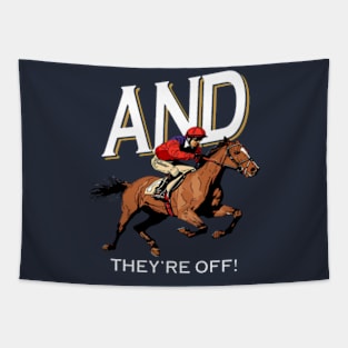 And They're Off - Kentucky Derby Horse Racing Tapestry