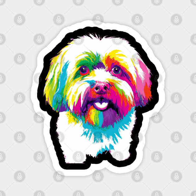 Maltese Pop Art - Dog Lover Gifts Magnet by PawPopArt