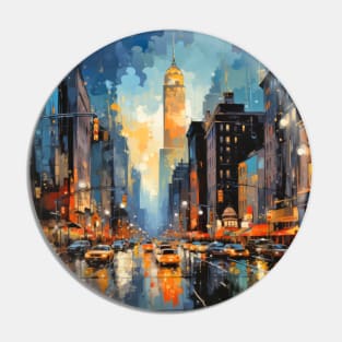 City Landscape Concept Abstract Colorful Scenery Painting Pin