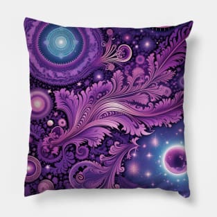 Other Worldly Designs- nebulas, stars, galaxies, planets with feathers Pillow