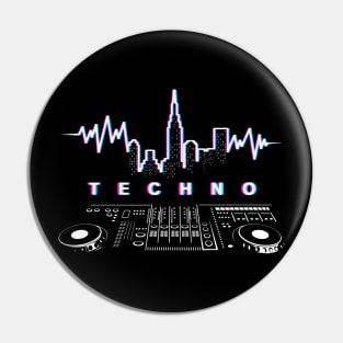 Techno Music New York Pin