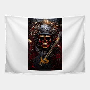 Red and gold Metalhead Tapestry