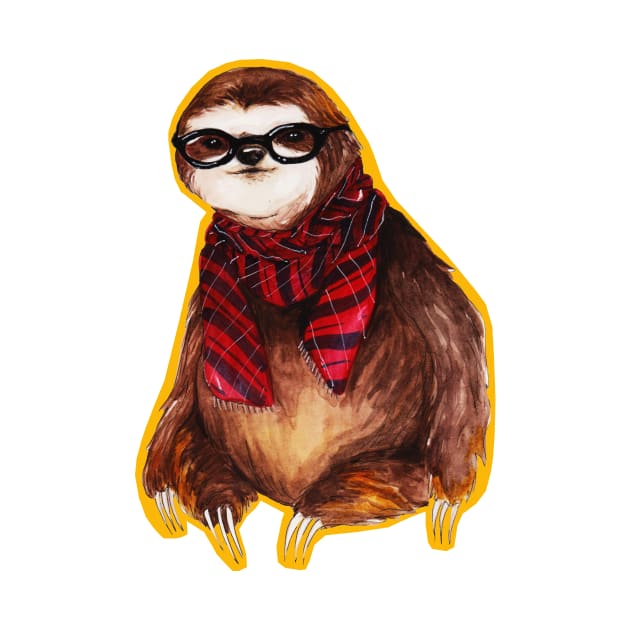 Hipster Sloth by TalulaChristian