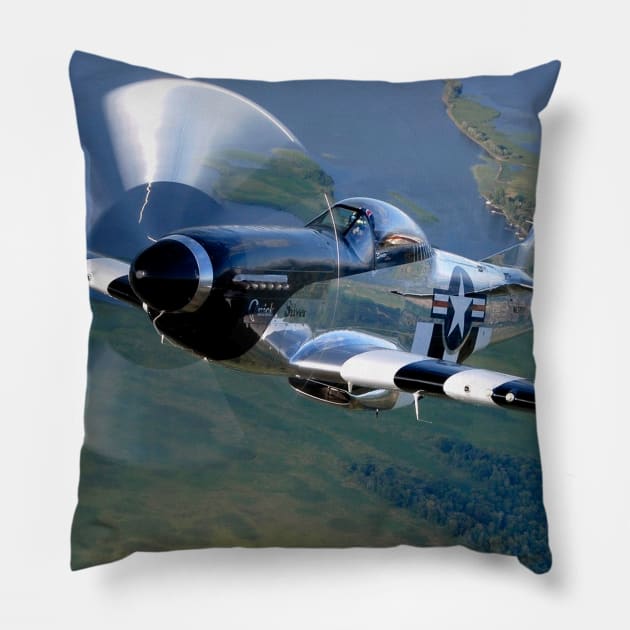 P51 Mustang Pillow by Aircraft.Lover