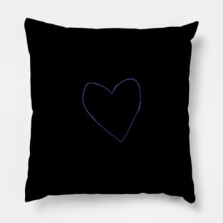 Small Blue Heart Line Pillow