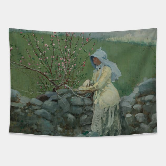 Peach Blossoms by Winslow Homer Tapestry by Classic Art Stall