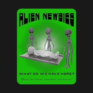 Alien Newbies - Green and Black T-Shirt