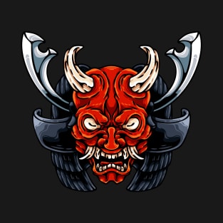 Oni And Samurai Helmet T-Shirt