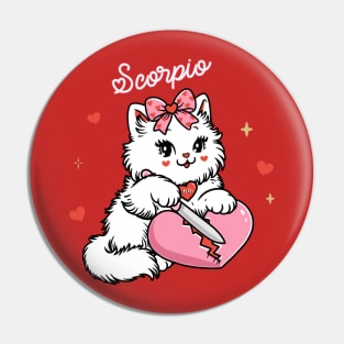 Scorpio Sassy Valentines Kitty Pin