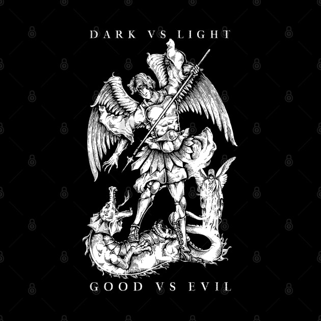 dark versus light evil versus good angel vs dragon by ZenCloak