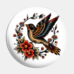 Traditional tattoo bird Pin