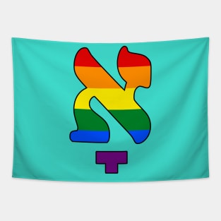 Kometz Aleph (Pride Colors) Tapestry