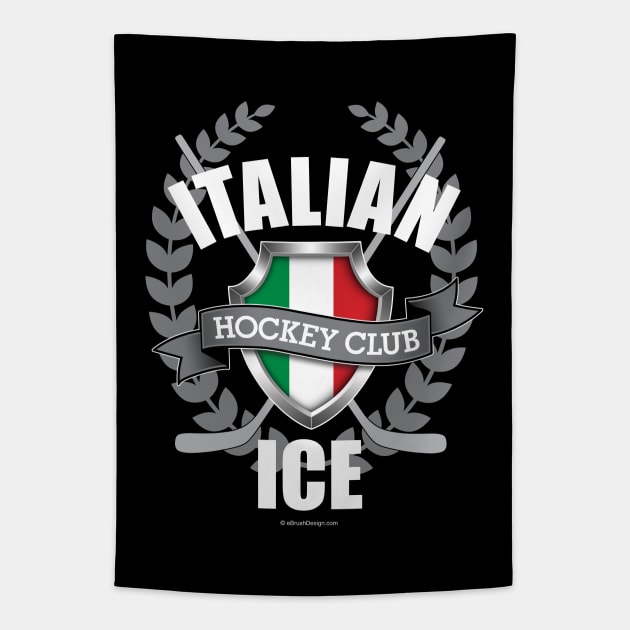 Italian Ice Hockey Tapestry by eBrushDesign