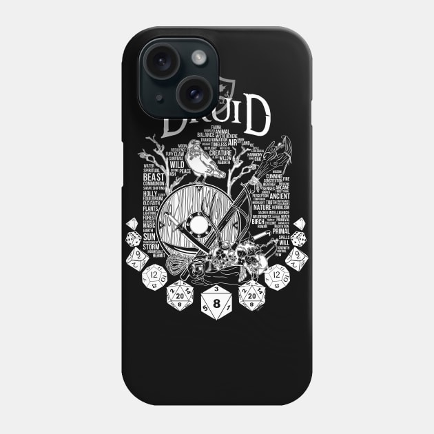 RPG Class Series: Druid - White Version Phone Case by Milmino