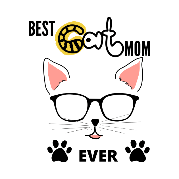 Funny Cat Lover Gift Idea For Mom - Best Cat Mom Ever, I Love My Cat Illustration Funny Cat Meme Is My Lover Gift Idea For Mom by solo4design