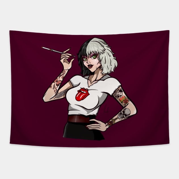 Cruella Tapestry by MauryAraya316