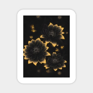 Black flower pattern Magnet