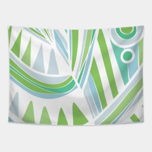 Mazipoodles New Fish Head Leaves Jazz Funk E Pastel Blue Green White Tapestry