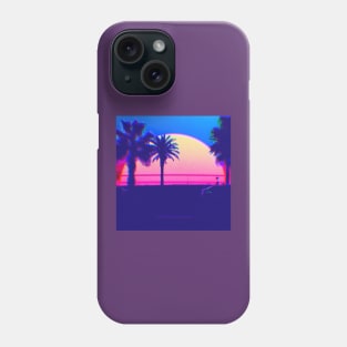 retrowave palms sunset Phone Case