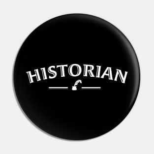 Simple Black and White Athletic Style Historian Design Pin