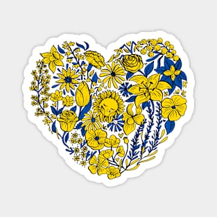 Heart of Flowers for Ukraine (Light Grey Background) Magnet