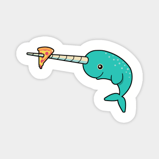 Narwhals Love Pizza Magnet