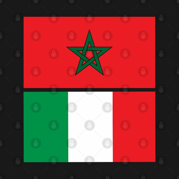 Moroccan and Italy Union Flag by Islanr