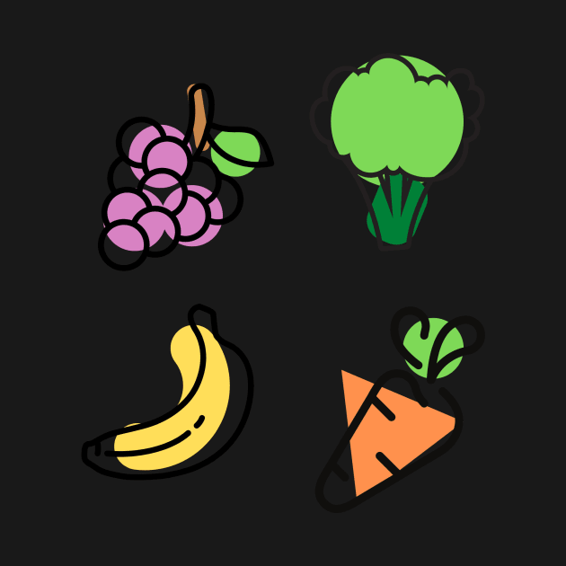 Fruit and Veggie Stickers, Bandana by WhatCanISay