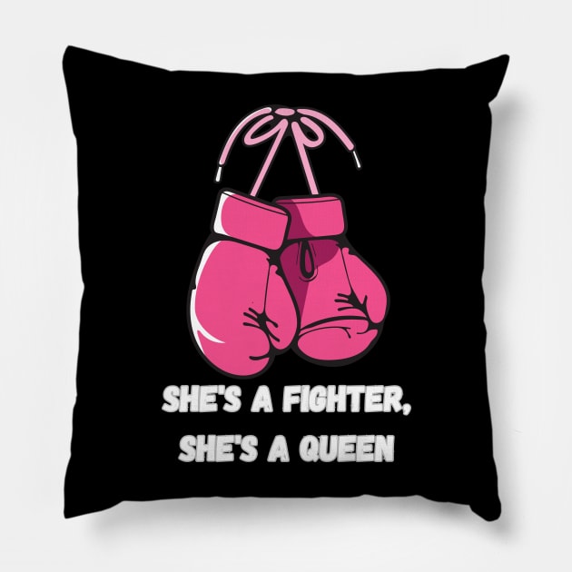 She's fighter, she's a queen Pillow by CoffeeBeforeBoxing