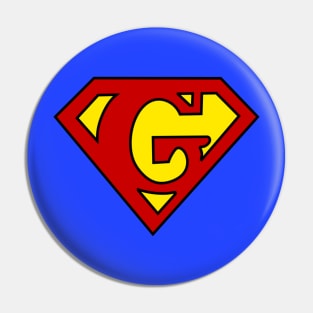 Superhero Symbol Letter G Pin
