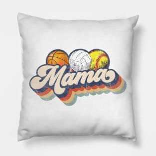 Retro Basketball Volleyball Softball Mama Pillow