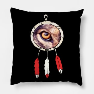 Dream catcher and wolf Pillow