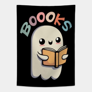 Boooks - Cute ghost reading a book Tapestry