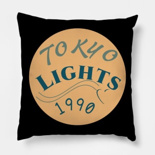 Tokyo lights 1990 retro aesthetic Pillow